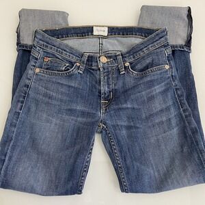 HUDSON Women's Muse‎ Crop Skinny 5-Inch Cuff Jeans Size 25 (ACT26) Low Rise Med